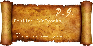 Paulini Jávorka névjegykártya